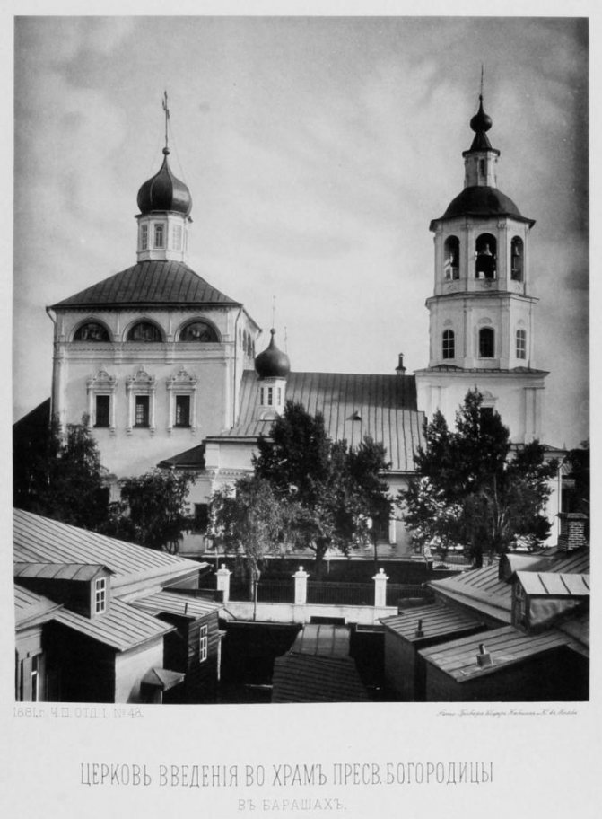 Редкая ретро-фотография Введенского храма 1881 года
