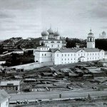 Трифонов монастырь Киров. Вид с кремлевского холма. Фотография С. А. Лобовикова. 1910г.